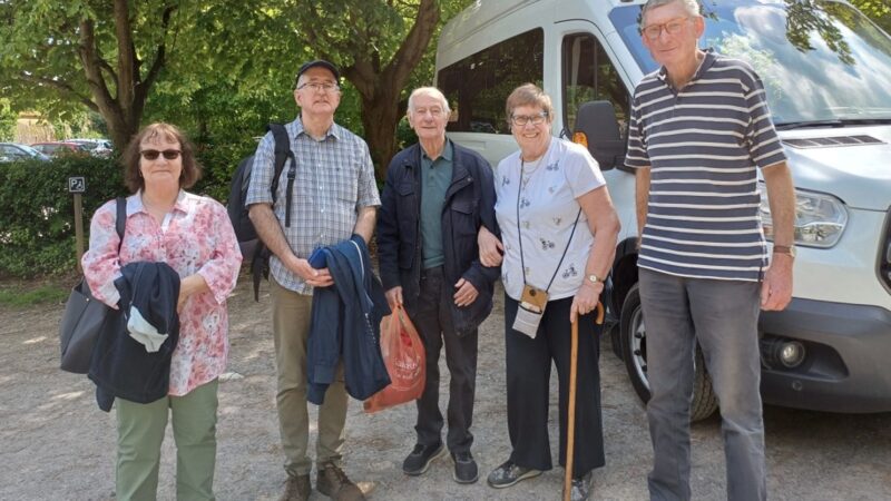 Volunteer driver John and passengers at a recent visit to Hatchlands Park